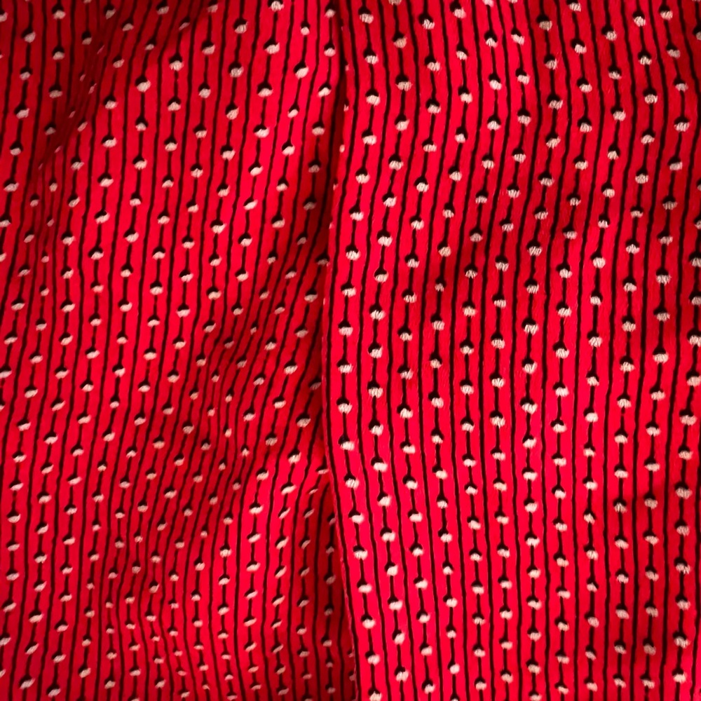 Loft Vibrant Red Patterned Blouse - image 3